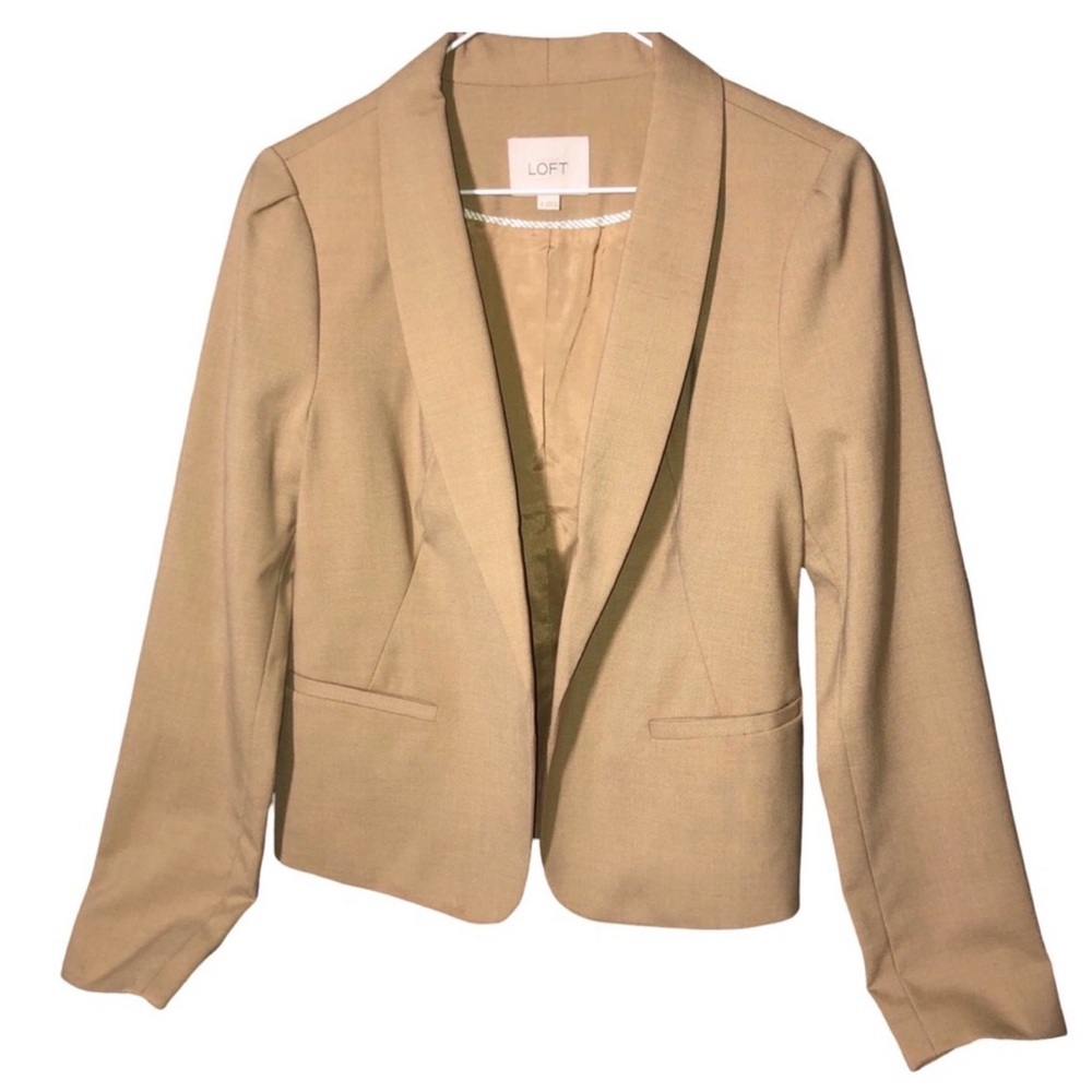 LOFT Tan Blazer Structured Suit Jacket - Picture 6 of 6